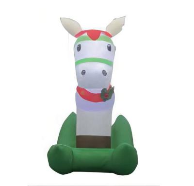 China Children's Christmas Toys / Ourwarm Christmas Horse Stable Floating Ornament Led Kick Ups Yard Decoration Custom Outdoor Inflatable for sale