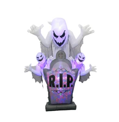 China Ourwarm 9ft 5ft 6ft 8ft Eco-friendly Decoration Disposable Custom/Waterproof Halloween Outside Airblown Tear Tombstone Ghost Yard Led Display for sale