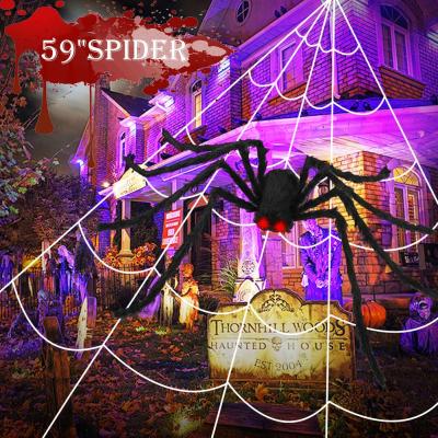 China OurWarm Halloween Yard LED Party Decoration Horror Durable Scary Outdoor Web and Party Prop Halloween Giant Spider for sale