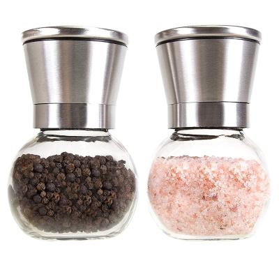 China Sustainable Premium Salt and Pepper Grinder Set of 2 Brushed Stainless Steel Pepper Mill and Salt Mill Set for sale