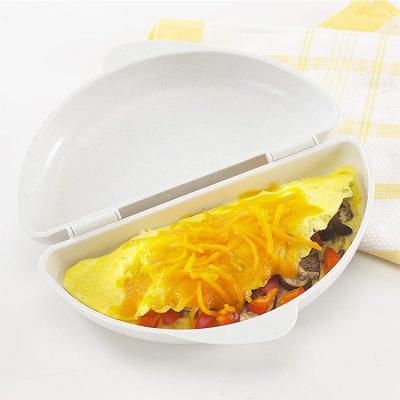 China Best Selling Viable Microwavable Egg Pan Easy Breakfast White Plastic Omelette Egg Poacher For Kitchen for sale