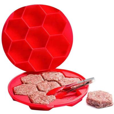 China Viable Food Grade 7-in-1 Silicone Burger Press Hamburger Maker Mold Kitchen Tool Meat Press Mold for sale