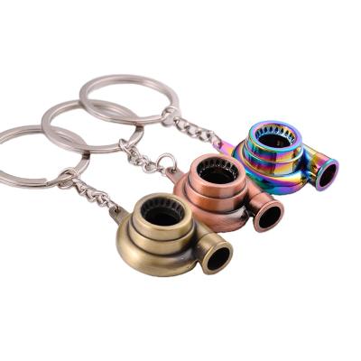 China Mini Turbo Turbocharger Turbine Car Accessories Key Chain Interior Men Keyfob Keychain Spinning Bag Key Holder for sale