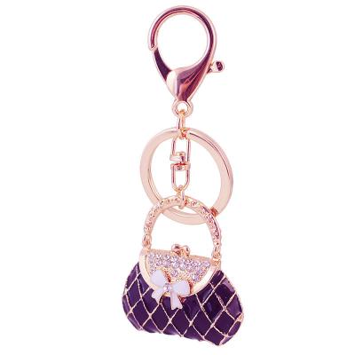 China Fashion Charm Fashion Key Chain High Quality Creative Purse Shaped Design Key Chain Crystal Purse Bag Keyring Key Chain for sale