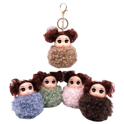 China Faux Fur Ball Pompom Chains Soft Stuffed Animals Baby Boy Children Toys Mini Kids Doll Stuffed Toys For Children Girls Boys Kawaii Pendant Key Chain for sale