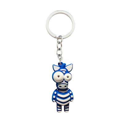 China New Eco-Friendly Keychain Cartoon Key Chain PVC Toy Keychain Wholesale Promotion Gifts Funny Animal For Kids Keychain for sale