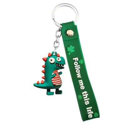 China Dating Gift Animal Keyfob Birthday Keychain Small Green Dinosaur Key Chain Women Girl Car Key Chain Eco-Friendly Cute Keyring Fashion for sale