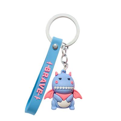 China Eco-Friendly Dinosaur Eco-Friendly Cute Rubber Pendant Bag Keyfob Bag Keyfob Bag Charm Trinket Animal Keychain for sale