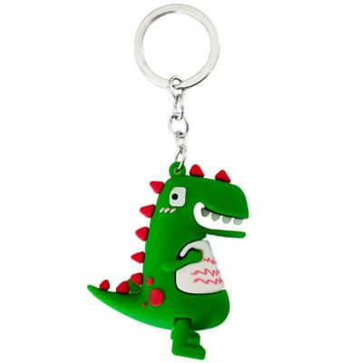 China Eco-Friendly Cartoon Dinosaur Keychain PVC Key Chain Kids Birthday Party Decorations Baby Shower DIY Keyfob Gifts for sale