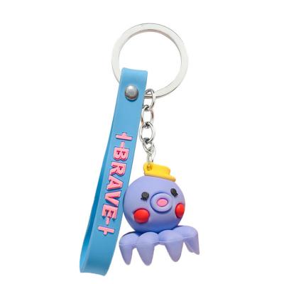 China New 3D Eco-Friendly Cartoon Cute Octopus Cute Octopus Key Ring Keychain Key Chain Ring Pendant Men Women Couple Key Chain Holder for sale