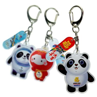 China Businese Gifts Wholesale Acrylic Bag Cute Panda Key Chain Panda For Sport Gift Purse Lucky Keyring for sale