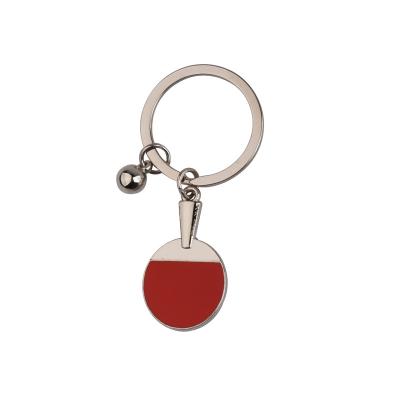 China Trendy Creative Car Sports Fashion Key Chain Ping Pong Table Tennis Ball Keychain Ping Pong Bat Key Ring Keychains for sale