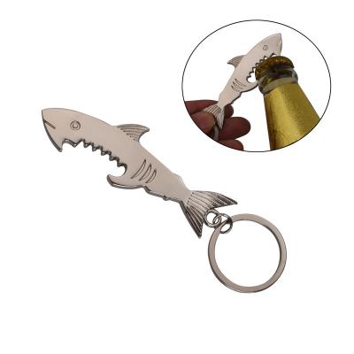 China Fashionable Big Beer Shark 1x Metal Keyfob Chain Keychain Bottle Opener for sale