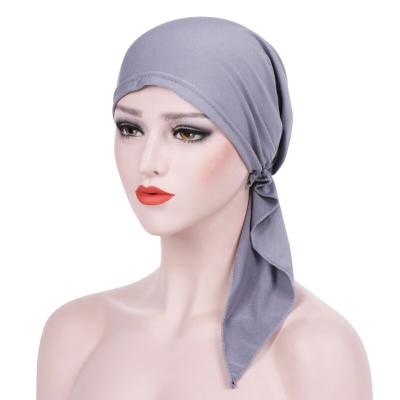 China Breathable Head Scarf Turban Summer Caps Cotton Headwear Character Women Headwear For Cancer Patient Muslim Hat for sale