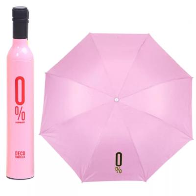 China Agriculture Promotional Cheap Price Wine Bottle Shape Custom Folding Umbrella Colorful Logo Umbrella for sale