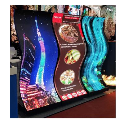 China P1.8 P2.0 P2.5 P3 indoor indoor flexible wave led screen led column billboard customized round shaped led module for sale