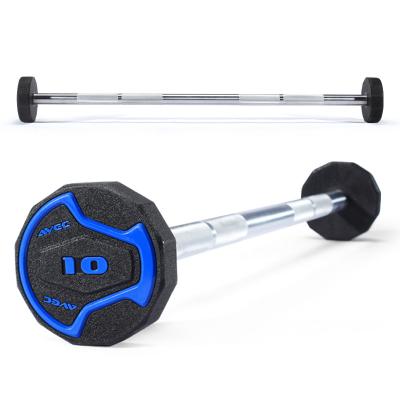 China Steel+cpu Straight Barbell Loop Bar Weightlifting For Gym Training PU Barbell for sale