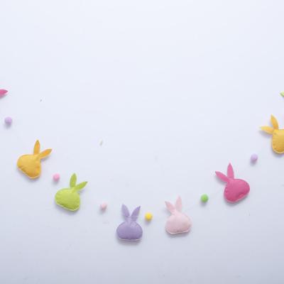 China Amazon 2021 Best Nonwoven Fabric Selling Custom Felt Decoration Rabbit Banner Hanging Garland For Easter Decoration for sale