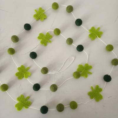 China St. Patrick's Day Green Ball Garland European Felt Garland for sale