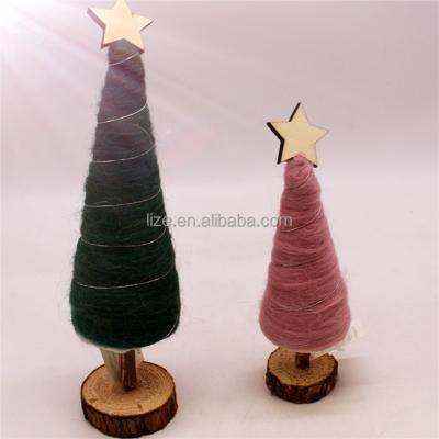 China Europe Customized Knitted Size Woolen Yarn Christmas Tree Pattern With Glitter For Christmas Decoration for sale