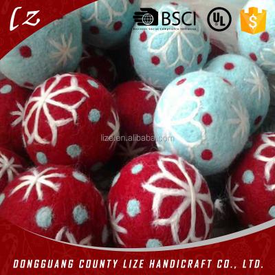 China Custom Wholesale Europe Christmas Decorations Ball, Hanging Christmas Ball, Wool Felt Ball for sale