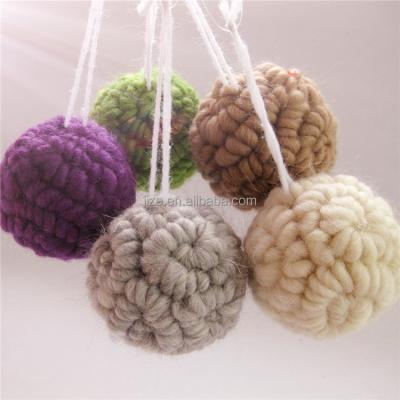 China Europe HOT! Factory Price 5CM Woolen Yarn Knitted Balls For Christmas Tree Decoration for sale