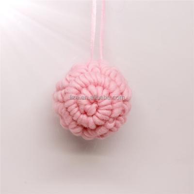 China Europe HOT! Factory Price 6CM Woolen Yarn Knitted Baubles Christmas Tree Decoration Balls for sale