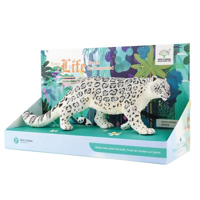 China 2020 Realistic Animal Model Vinyl Toys Hard Educational Snow Leopard Solid Material HW20038124 for sale