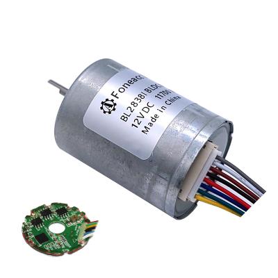 China 12V Totally Enclosed Diameter 28mm*38mm 6000rpm 28mm Inner Rotor BLDC Brushless DC Motor With FG BL2838 Gear Feedback Signal for sale