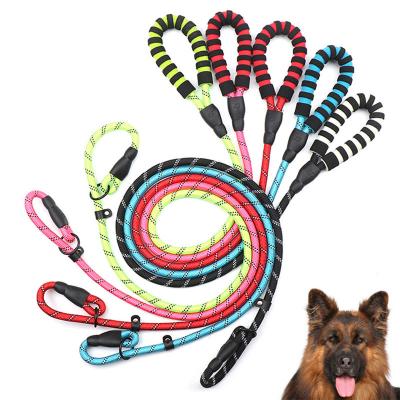 China 5FT Strong Padded Dog Leash Slip Rope Lead Lead Heavy Duty Reflective Training Leashes For Medium Large And Small Dogs for sale