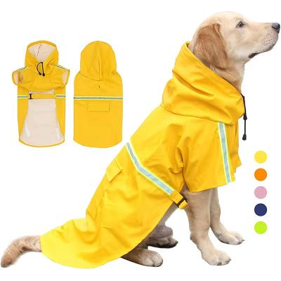 China Lightweight Stocked Jacket Poncho Multi Adjustable Pet Waterproof Clothes Raincoat Dog Sizes Rain Hoodies With Reflective Branding for sale