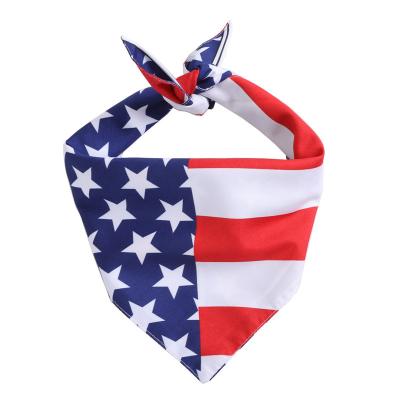 China Adjustable Stocked American Flag Dog Bandanas Triangle Pet Bib Independence Day Dog Scarf Pet Bandana Accessories for Dogs Cats for sale