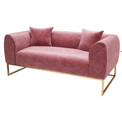 China Sofa Bed Custom Designs L Shaped Living Room Luxury 2 Seater 3 Piece Pink Chesterfield Velvet Sofa Set for sale