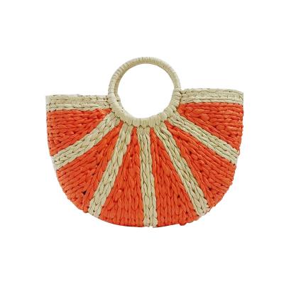 China 2022 Fashion Wholesale Straw Beach Bags Handmade Rattan Beach Tote Large Summer Purse for sale