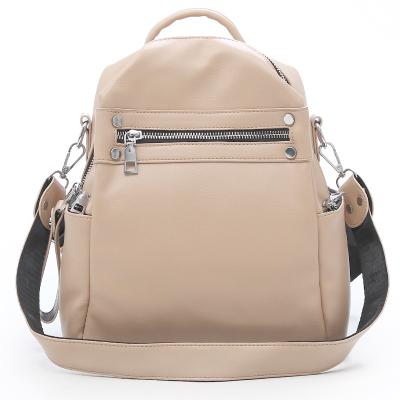 China Waterproof 2021 Wholesale Fashion Softback PU Shoulder Backpack Waterproof Leather Women School Bags for sale