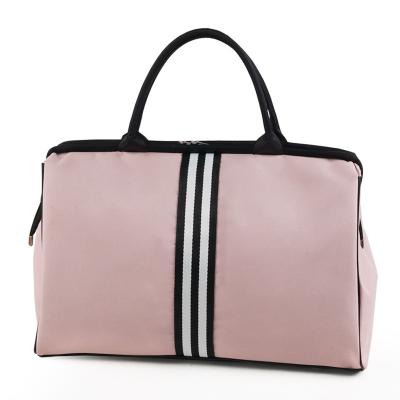 China Fashion Weekend Fitness Lady Bags Stripe Yaga Big Outdoor Travel Bags Luggage Woman Handbag Overnight Totes Bag for sale