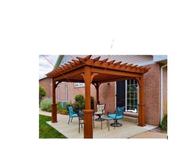 China OY-1230 Garden Wooden Pergola L4000xW4000xH2800mm 47mm/36mm Thickness for sale