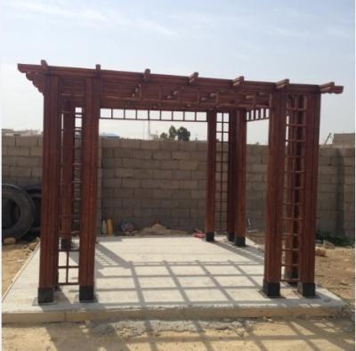 China Russian Pine wood outdoor wood pergola construction en venta