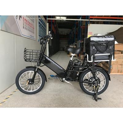 China Carbon steel 20*3.0 fatbike full suspension long rang electric cargo food bike for sale