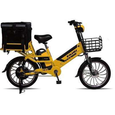 China Carbon steel 48v12ah+48v12ah double battery 100km long mileage electric bike pizza&food delivery for sale