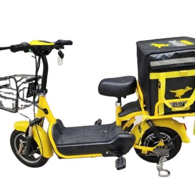 China Multifunction type 14 inch brushless FOOD &PIZZA delivery ful carbon steel frame 48v350w motor 48v12ah electric bicycle for sale