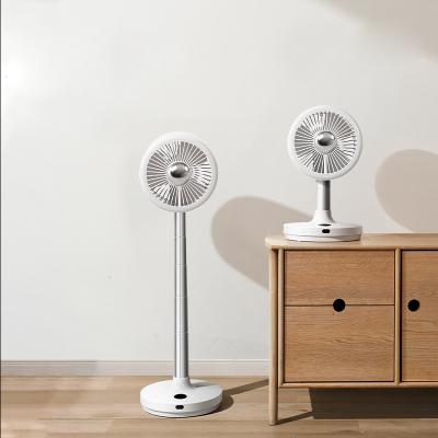 China Hotel Portable Air Circulator USB Rechargeable Pedestal Fans Telescopic Floor Desk Mini Swing Fan with Remote and Lightweight for sale