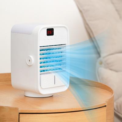 China New Mini Air Conditioner Air Cooler Portable Rechargeable Air Cooling Fan Water Mist Evapolar Rechargeable Humidifier Air Cooler Air Humidifier Desk Fan + Night Light JOYSAME for sale