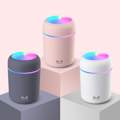 China Car Best Selling 300ml Glow Cup Portable Mini Humidifier Air Fresher Home Car Humidifier Cool Mist Maker for sale