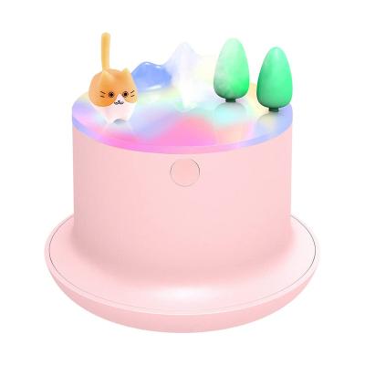 China New Best Car Gift Creative Cake Shape Humidifier Cute 200ml Portable USB Mini Humidifier With Colorful LED Lights for sale