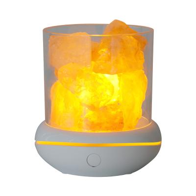 China JOYSAME New Design USB Aromatherapy Salt Lamp Himalayan Clear Color Changing Deco Salt Rocks Eco-friendly Night Home Air Purifier Eco-friendly for sale