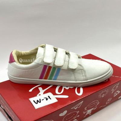 China TPR/PVC/RUBBER US Warehouse Wholesale Customized Classic PU Leather Sneakers Casual Shoes White Canvas Shoes For Kids for sale