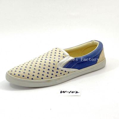 China 2022 TPR/PVC/RUBBER Chinese Factory Children's Causal Style Dot Rubber Sole Ladies Wholesale Cheap Slip On Flat Canvas Shoes for sale