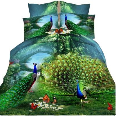 China Nondisposable Cozy 3D Printed Animal Design Bedding Set, Green Soft Winter Home Decor Duvet Cover Bedding Set for sale