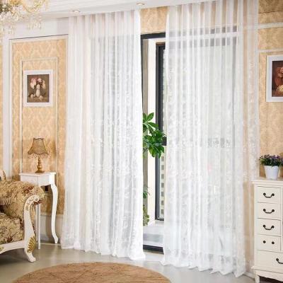 China Blackout Decorative Sheer Curtains With Embroidered Pattern For Elegant Living Room Grommet Window Voile Bedroom Drapes for sale